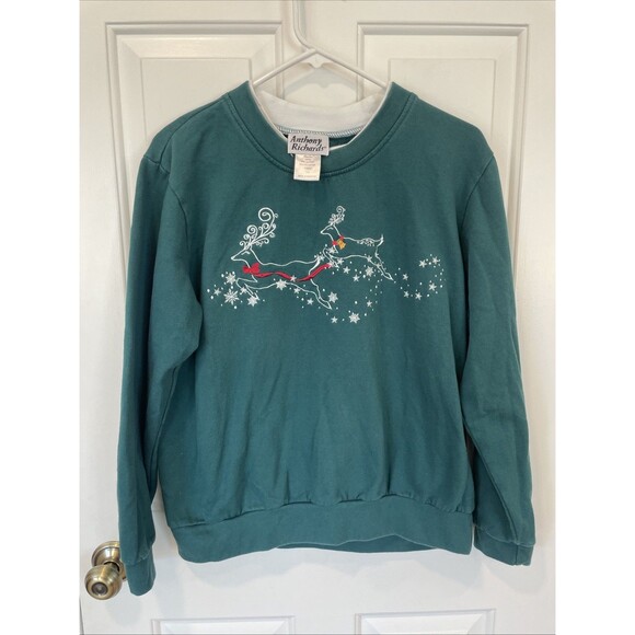 Vintage Grandma Sweatshirt 90s Y2K Christmas Womens L Embroidered Holiday - Picture 1 of 6